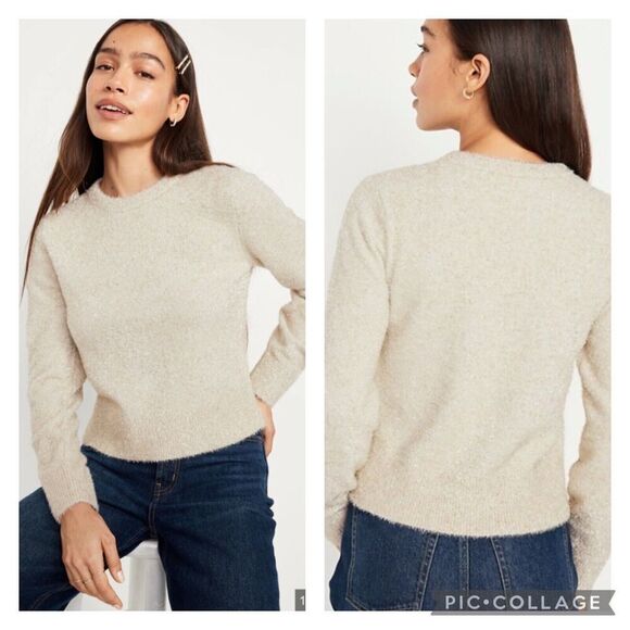 Old Navy Sweaters - Old Navy Gold Eyelash Sparkly Sweater NEW Size XL
